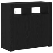 Credenza | Madia | Buffet da pranzo | Armadio da pranzo Rovere Nero 80 x 35 x 75 cm Legno multistrato