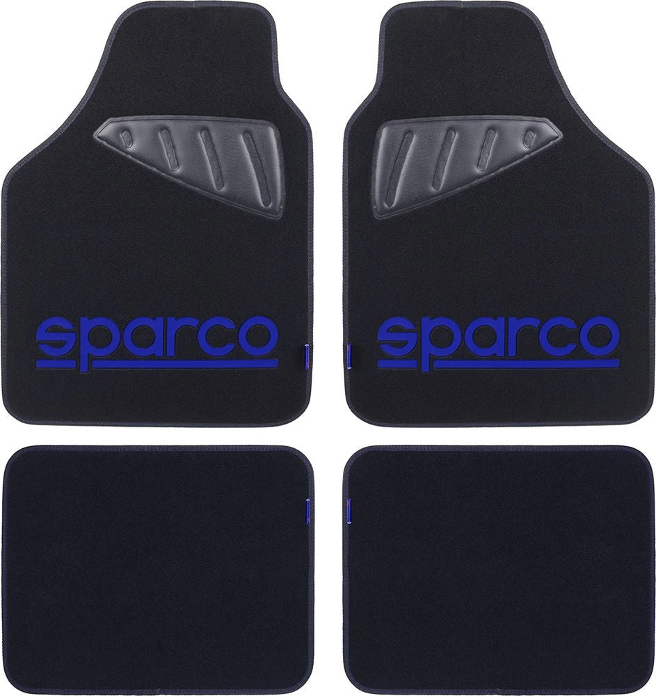 Set completo SPC19  tappetini auto universali in moquette nero/blu poliestere