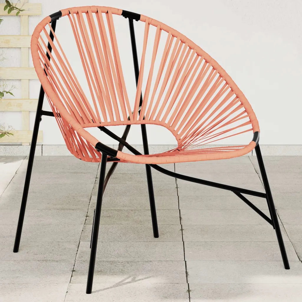 vidaXL Sedia da Giardino a Uovo in Polyrattan Nero e Arancione