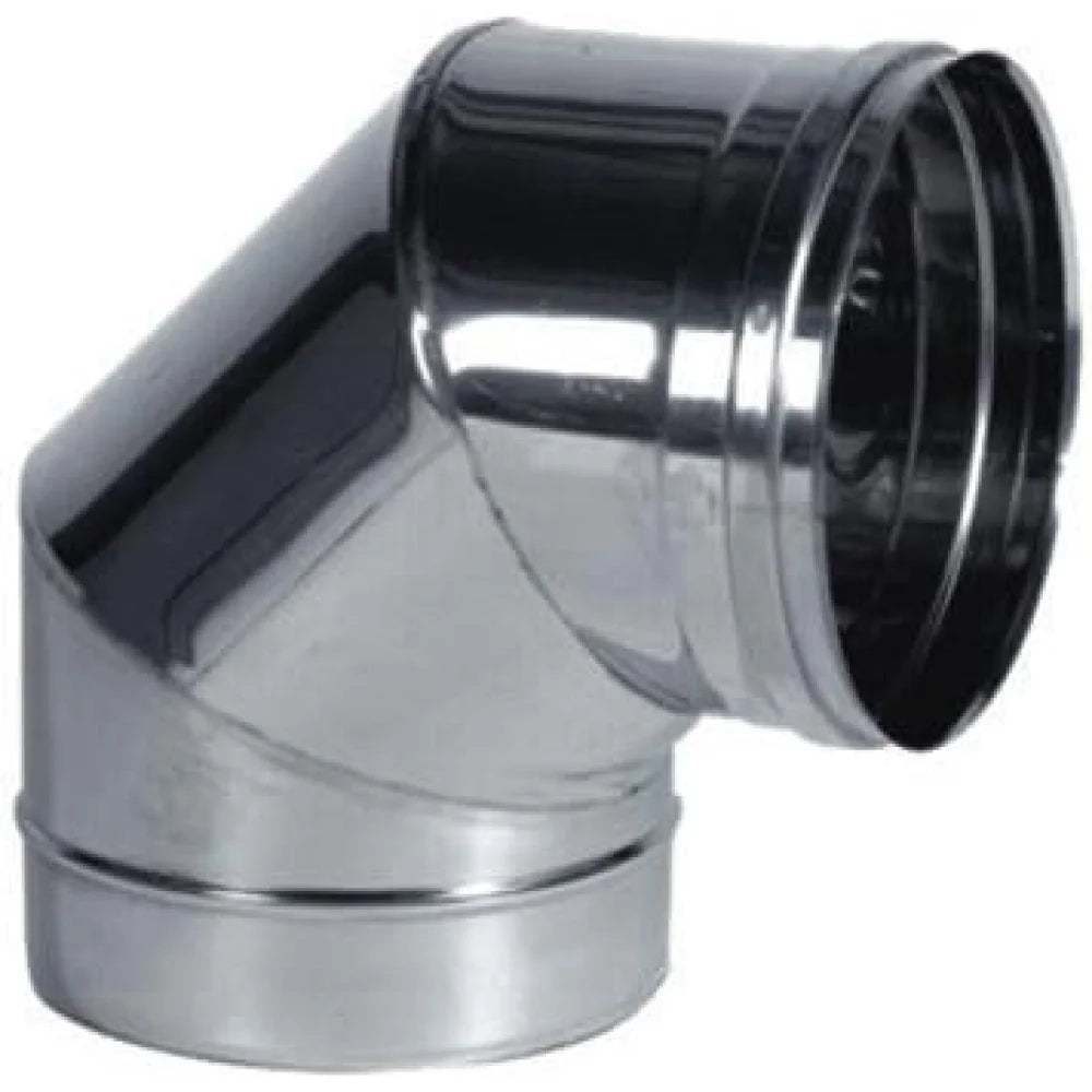 Articolo fumisteria linealegna epellet: curva 90 , acciaio inox,