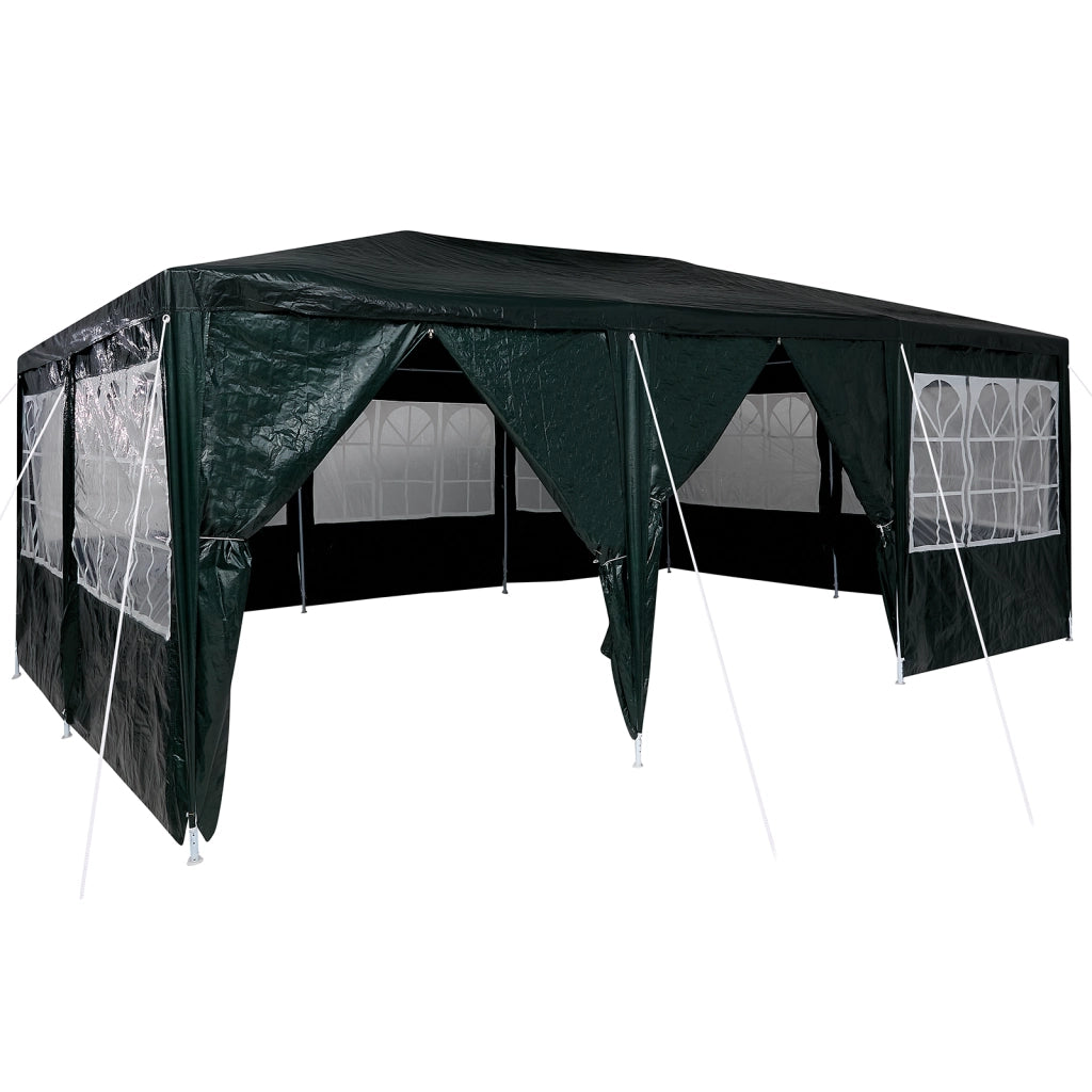 Tenda da Feste con 10 Pareti Verdi 6x4 m PE