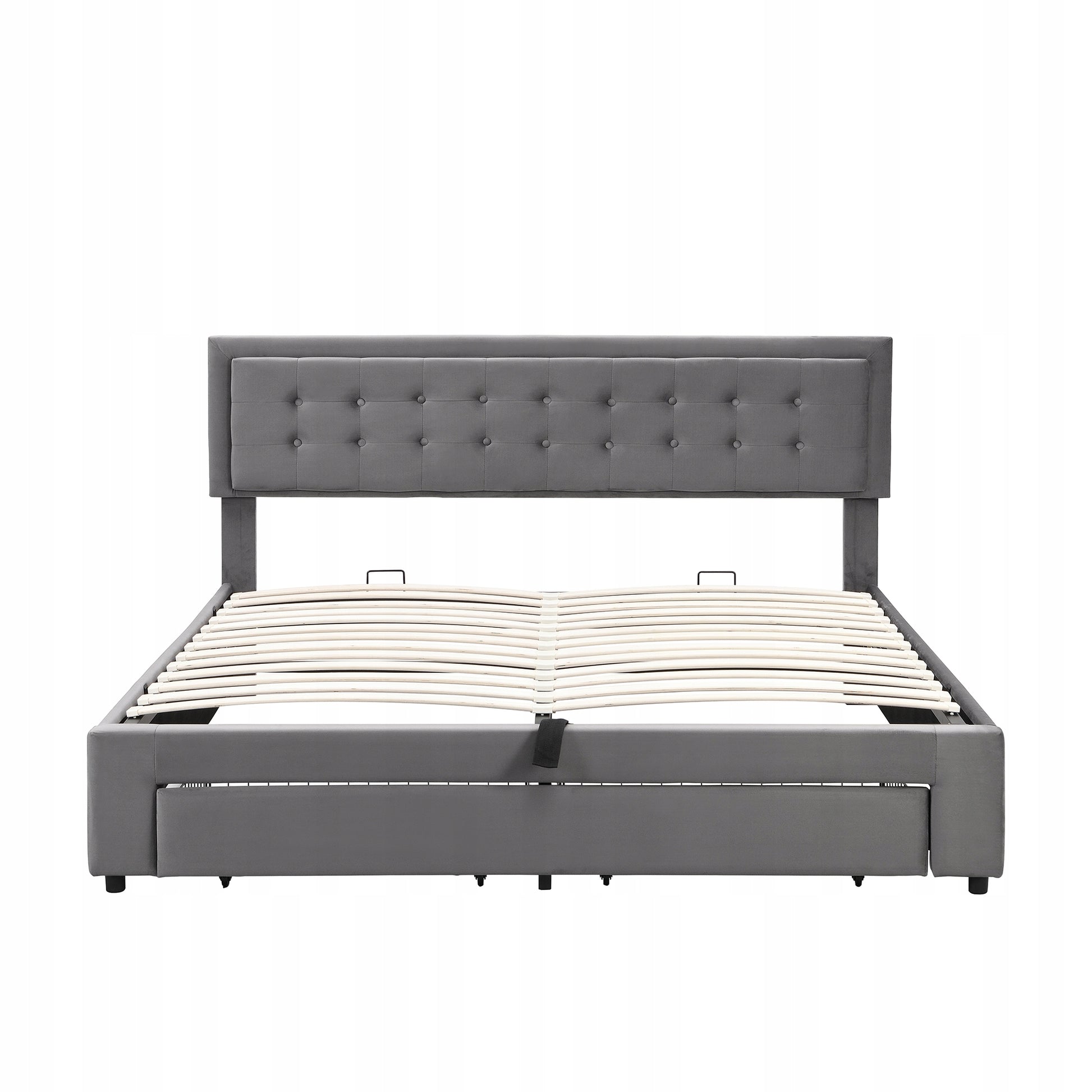 Letto imbottito 180x200 Grigio con cassetti - Xylo
