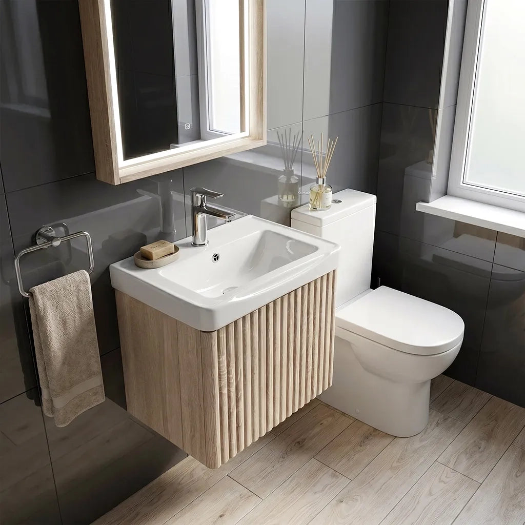 Mobile Bagno Con Lavabo Rea Db85-50-3 Orio Light 50cm