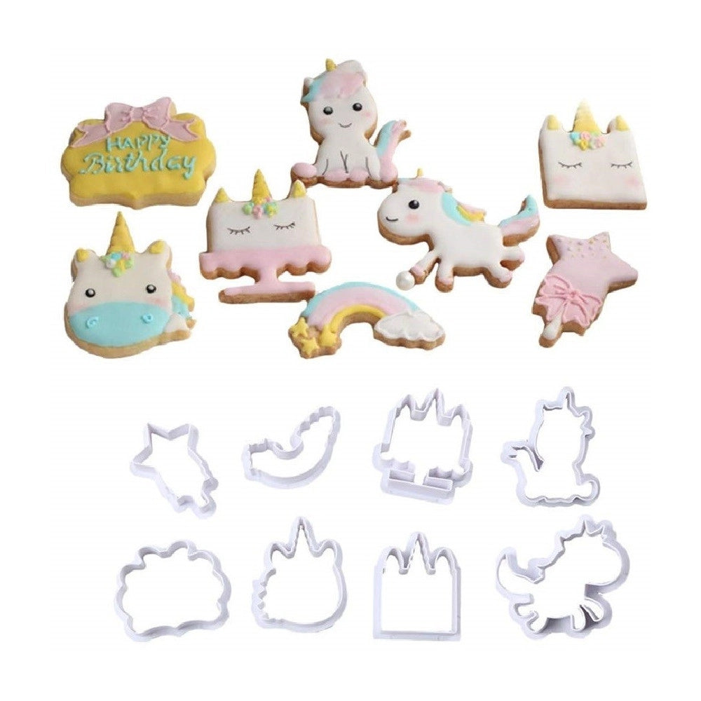 Trade Shop - Set 2 Pezzi Stampi Stampini Sugarbelle Formine Unicorno Nuvola Tondo Cane Dolce -