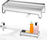 Organizzatore per la spazzolatrice in acciaio inossidabile con maniglia a spugna - Lavello rimovibile - Testa di asciugatura rotativa - Accessori da cucina per spugne, spazzole e detersivi.