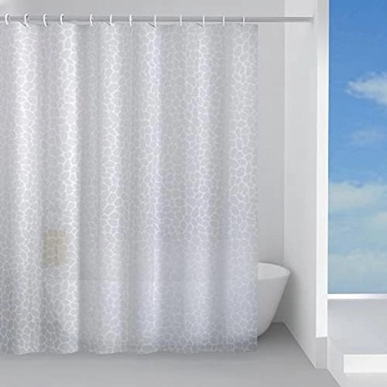 Douchegordijn Moderno con stampo Jungle 240x200cm con 12 anelli - Print Jungle Bianco
