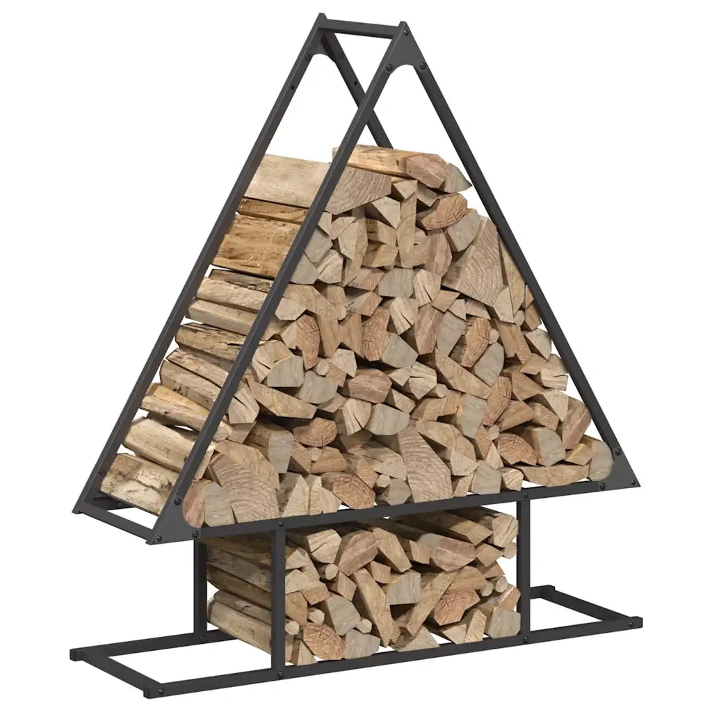 Rastrelliera per Legna da Ardere Nera 80x25x90 cm 864315