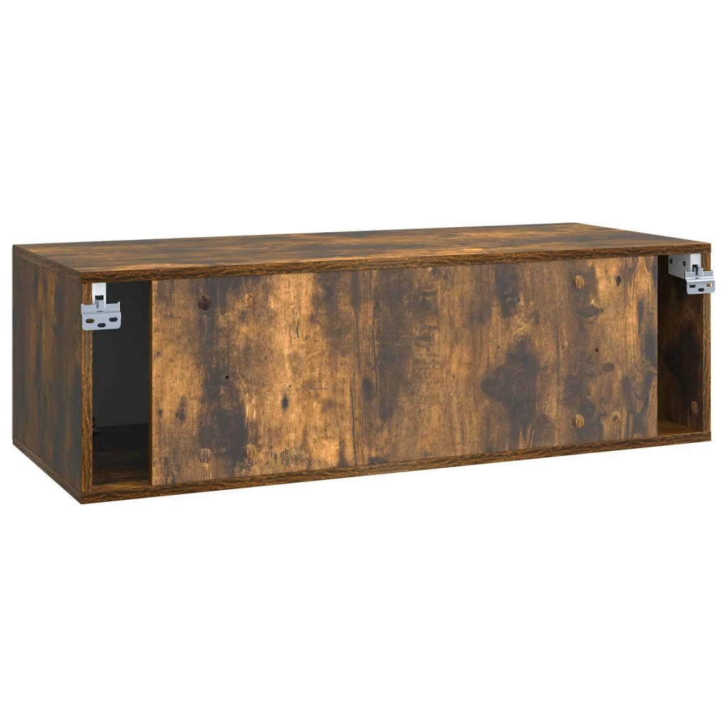 Mobile Porta TV da Muro-Credenza per TV sospesa Rovere Fumo 98 x 41 x 30 cm 692802