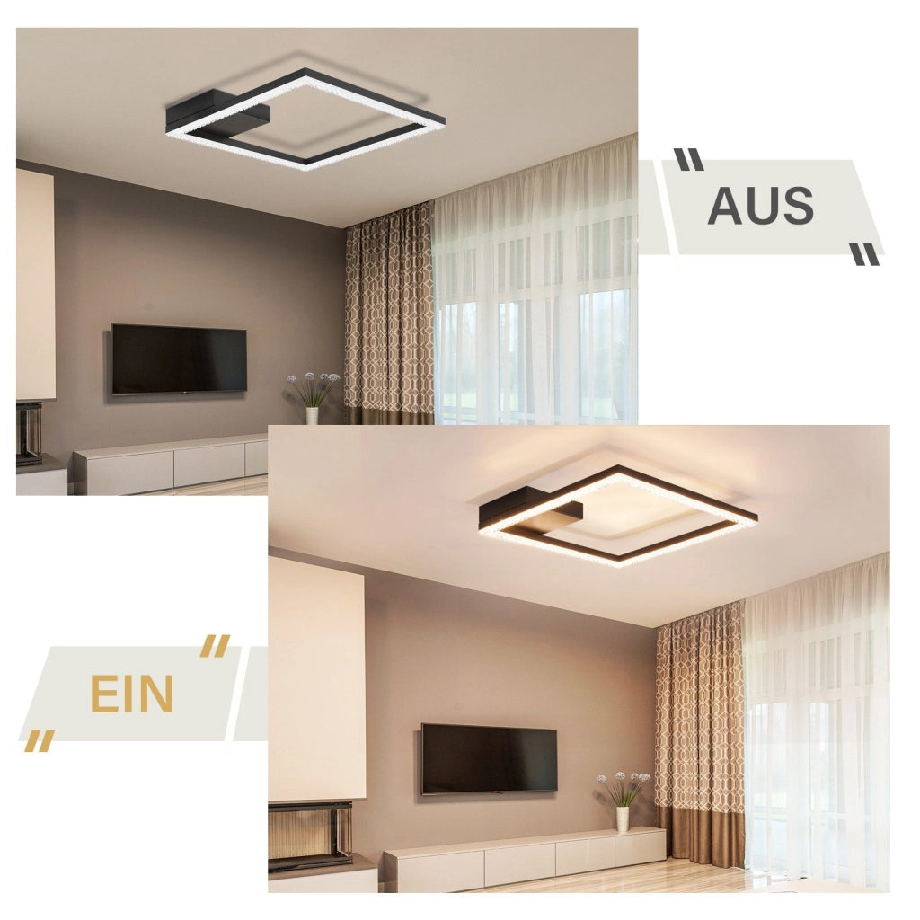 ZMH Lampada da soffitto plafoniera LED 12W bianco caldo cristallo metallo per soggiorno corridoio