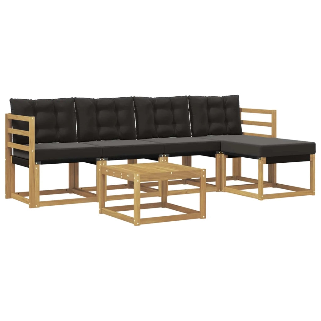 Set di divani da esterno 6 pz Bianco e Nero 3389394