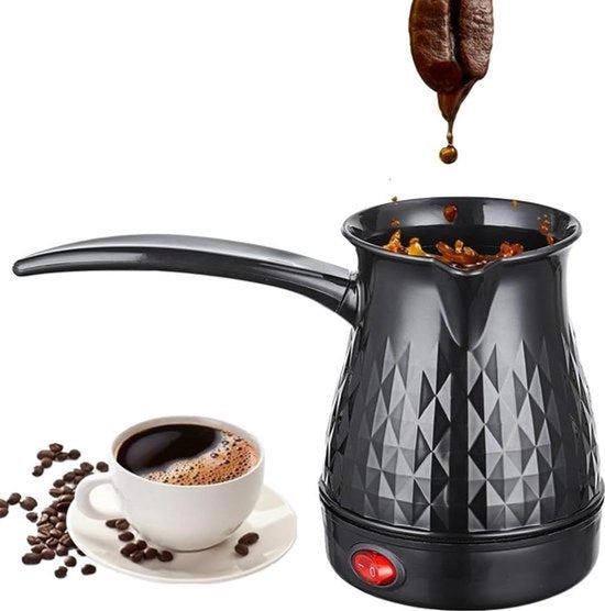 Caffettiera elettrica a induzione 500 ml per camper - tazza per caffè - da interni e esterni - colore nero