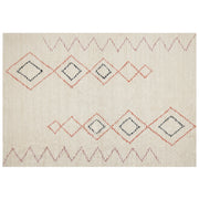 Tappeto in cotone beige 160 x 230 cm rettangolare motivo geometrico soggiorno camera da letto