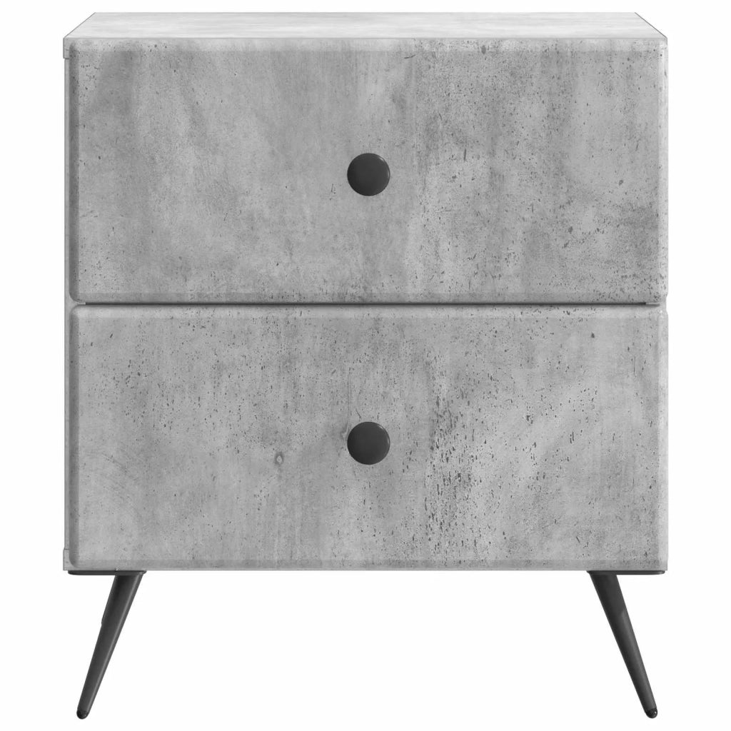 Armadio da Notte 2 pcs Grigio Cemento 43 x 34,5 x 47,5 cm 895452