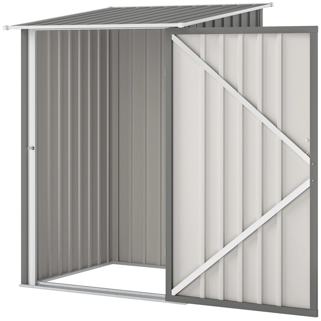 Casetta da Giardino Porta Attrezzi in Acciaio ¨C zephmum ¨C Grigio Chiaro 100x104x160 cm