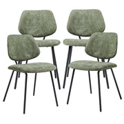 Set di 4 Sedie Köma con Rivestimento in Tessuto - Verde Scuro [en.casa]