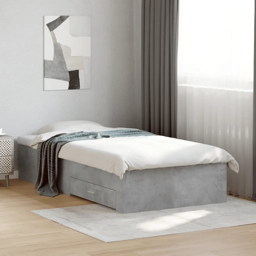Giroletto Cassetti Grigio Cemento 90x200 cm Legno Multistratocod mxl 91959