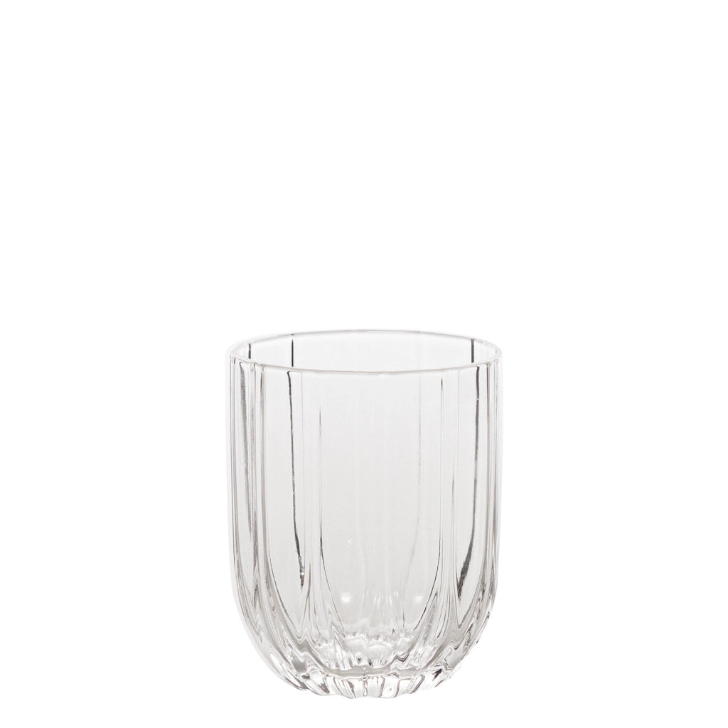 Zafferano Tumbler Alto Collezione Margherita in Vetro Soffiato Trasparente, Capacità 38,5 cl, Set da 4 Pezzi Eleganti per Cocktail e Bevande