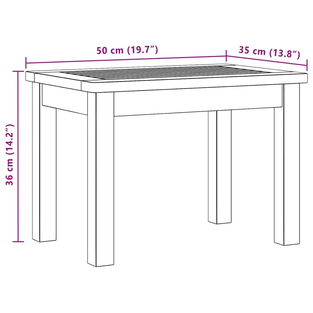 Tavolino da salotto Acacia chiaro 50 x 35 x 36 cm