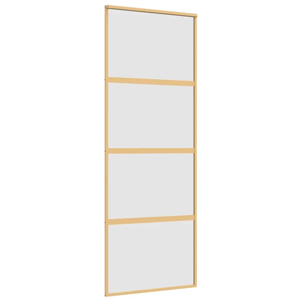 Porta Scorrevole Dorata 76x205 Vetro Smerigliato ESG Alluminio 155181