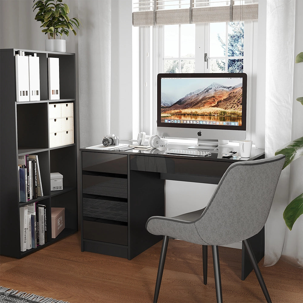 Vicco Scrivania Antracite lucido 55 x 120 cm con cassetti