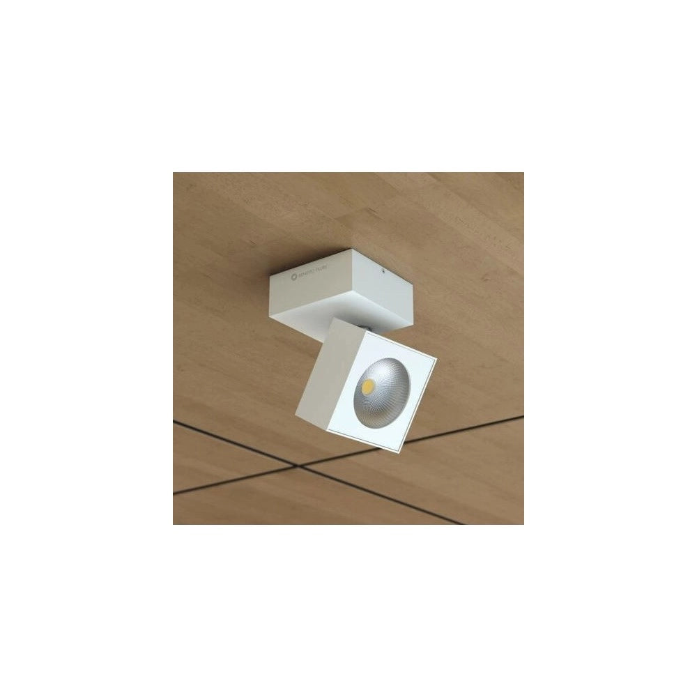 Applique Mini Rubyc Tricolore da 7w a led orientabile quadrata bianca