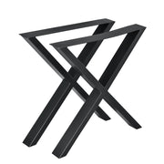 Set di 2 gambe in metallo per tavolo da pranzo 72 cm nero 03_0003656