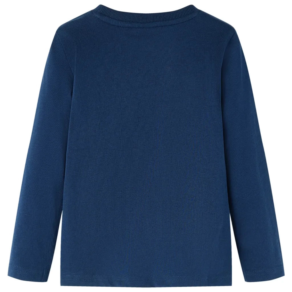 Maglietta da Bambino a Maniche Lunghe Blu Marino 116 13121