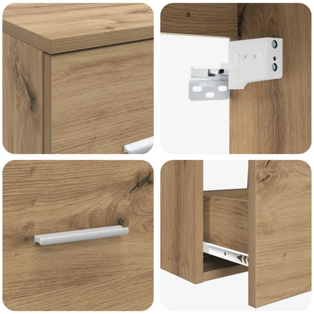 Set di Armadi da Bagno 3 pz Rovere Artigianale 3405802