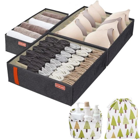 Set di 5 organizzatori per armadio, scatola per conservazione di biancheria intima, organizzatore pieghevole per abiti da bambino, biancheria intima, calze