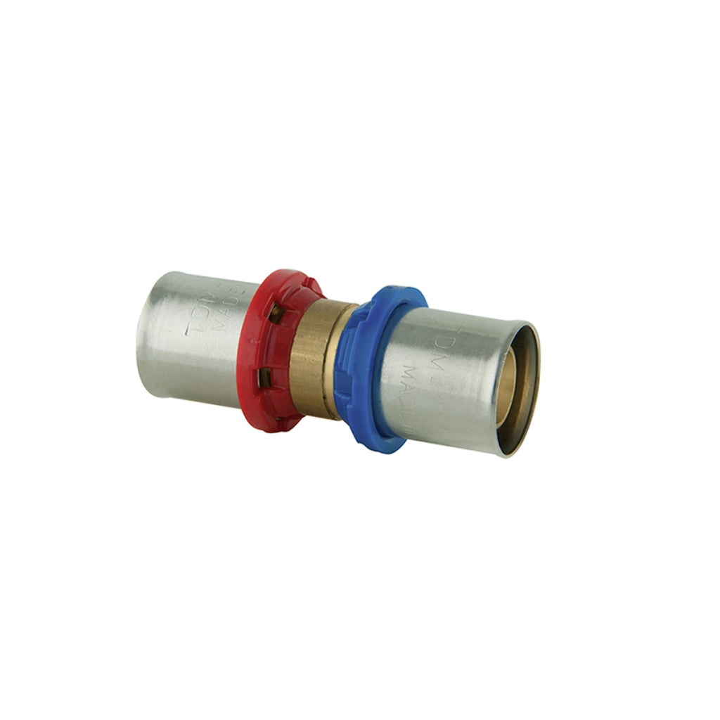RACCORDO DRITTO DOPPIO PER CAMBIO SPESSORE TUBO A PRESSARE MULTISTRATO- 16x2 16x2,25- TDMB- pezzi 1