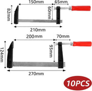 Set di viti a clip da 10 - Apertura 150 mm/200 mm - Profondità di inserimento 50 mm/80 mm - Clip in legno - Fissaggio preciso - Leggero e compattabile - Clip per legno