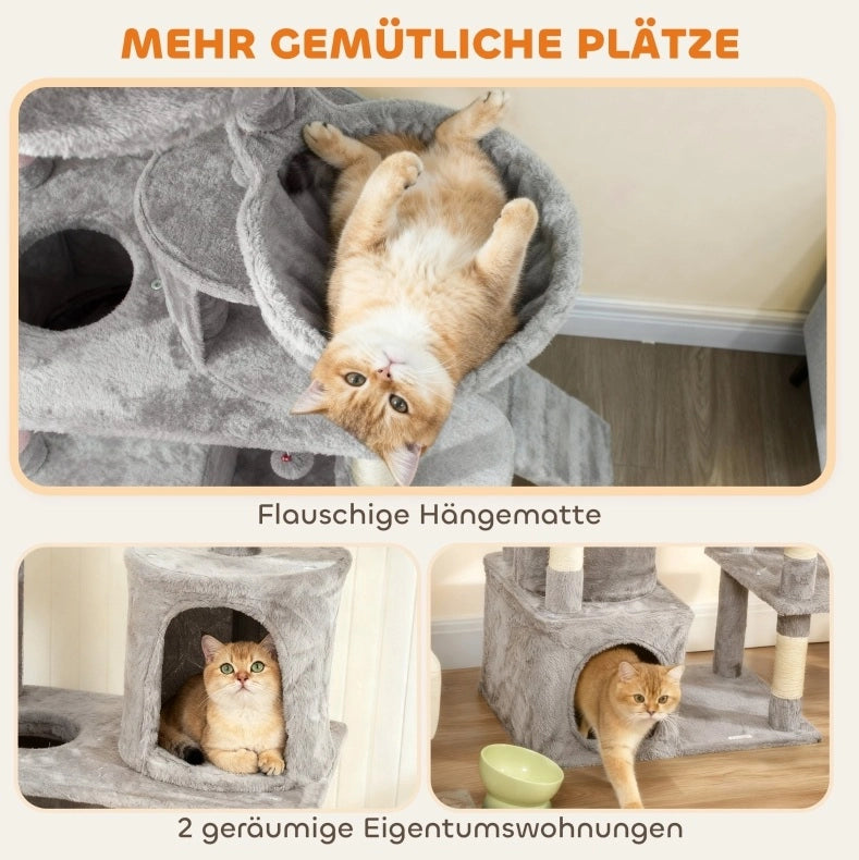 Tiragraffi multipiano per gatti 170 cm grigio chiaro