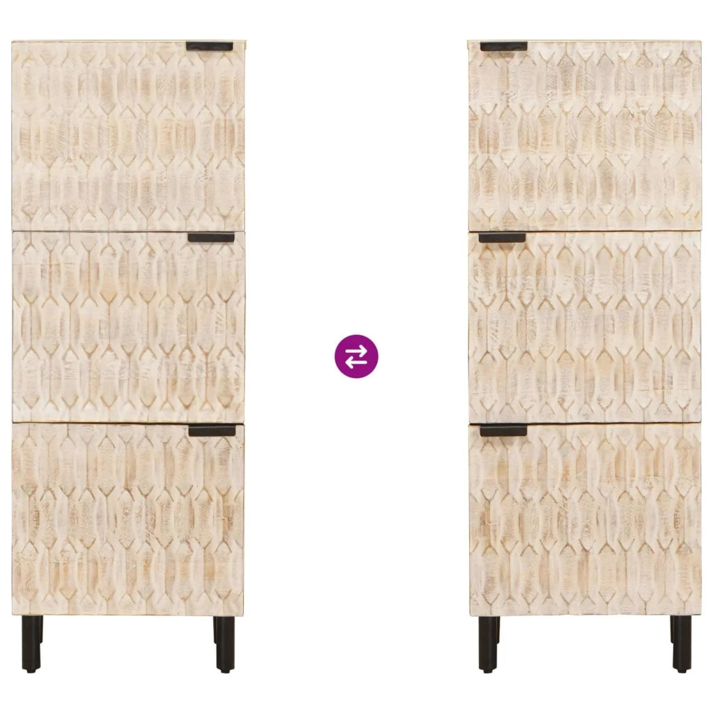 Credenza con porta Finitura Bianco Lavato 40 x 33 x 110 cm