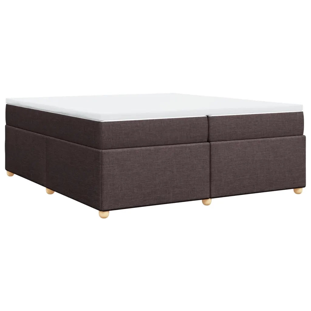 vidaXL Giroletto a Molle con Materasso Marrone Scuro 200x200cm Tessuto