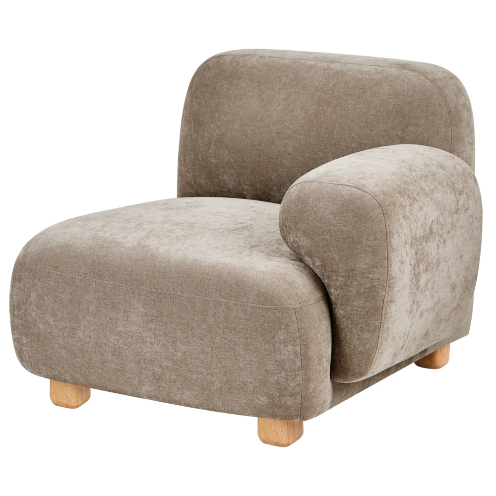 Divano componibile a 2 posti in tessuto due elementi angolari con poggiapiedi gambe in legno beige stile moderno