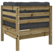 Set Divani da Giardino 4pz con Cuscini Legno Impregnato di Pino