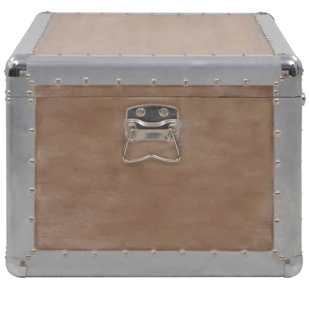 Baule Portaoggetti in Massello di Abete 91x52x40cm Marrone CFW2392087