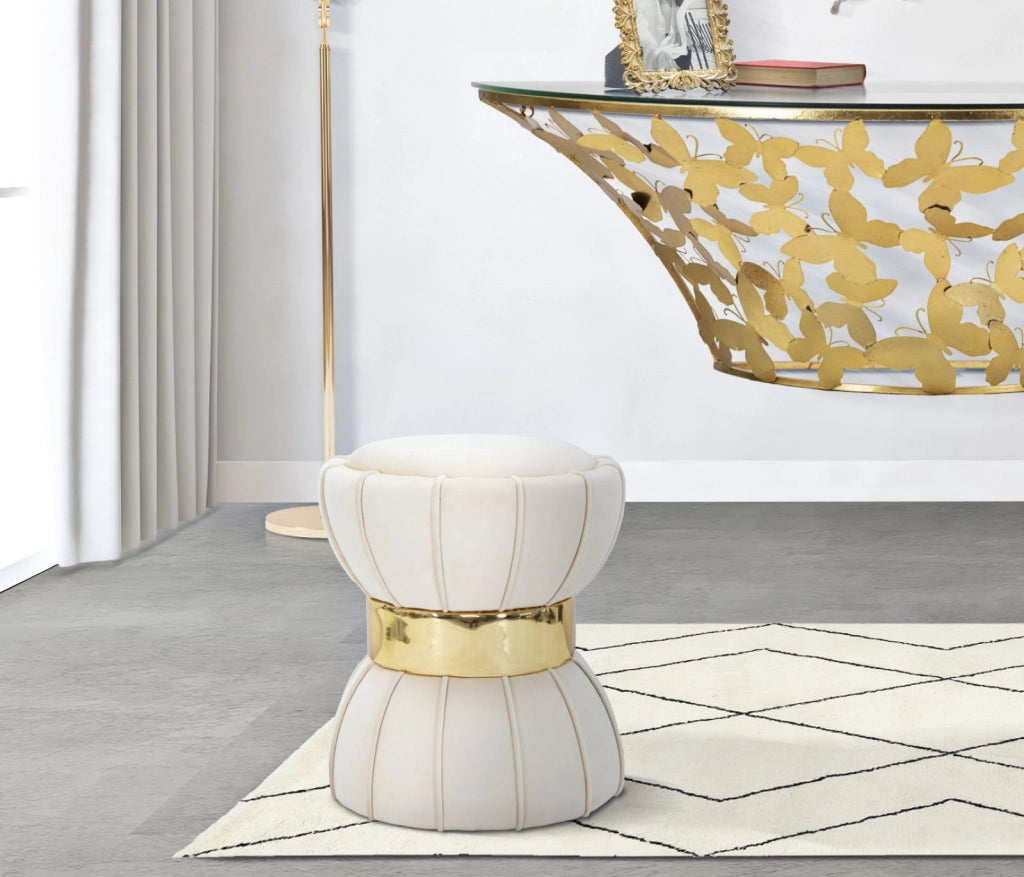 SGABELLO FLOWER CM CREMA CM � 40X44