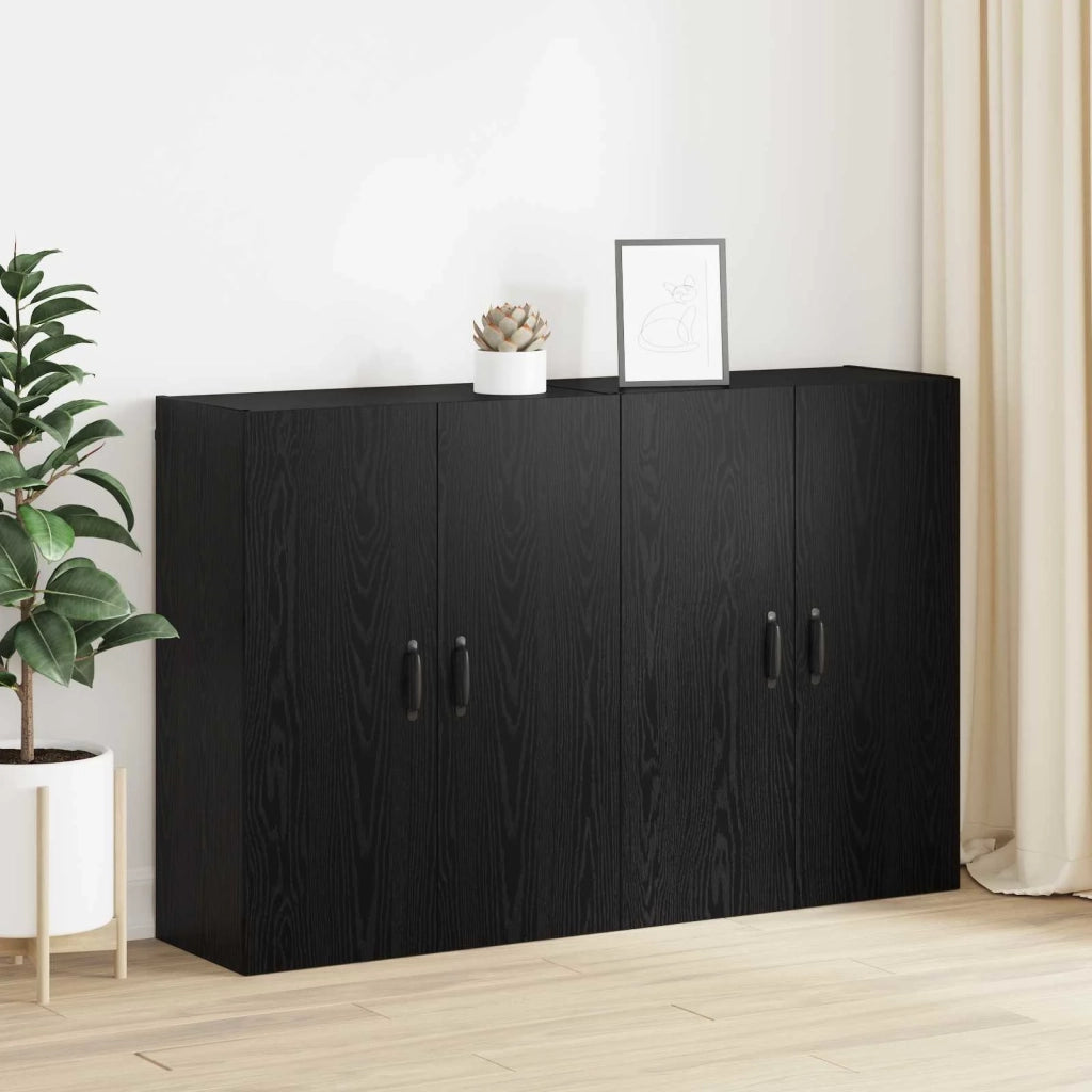 Mobiletto a muro 2 pcs Rovere Nero 69,5 x 34 x 90 cm 3394553