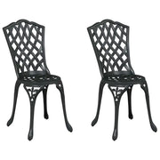 Sedia da Giardino 2 pz | Sedie da Esterno Nero 39 x 40 x 87cm Alluminio