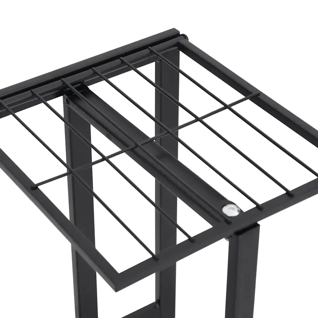 Piedistallo per Piante a 4 Piani 43x22x76 cm in Metallo Nero 336108