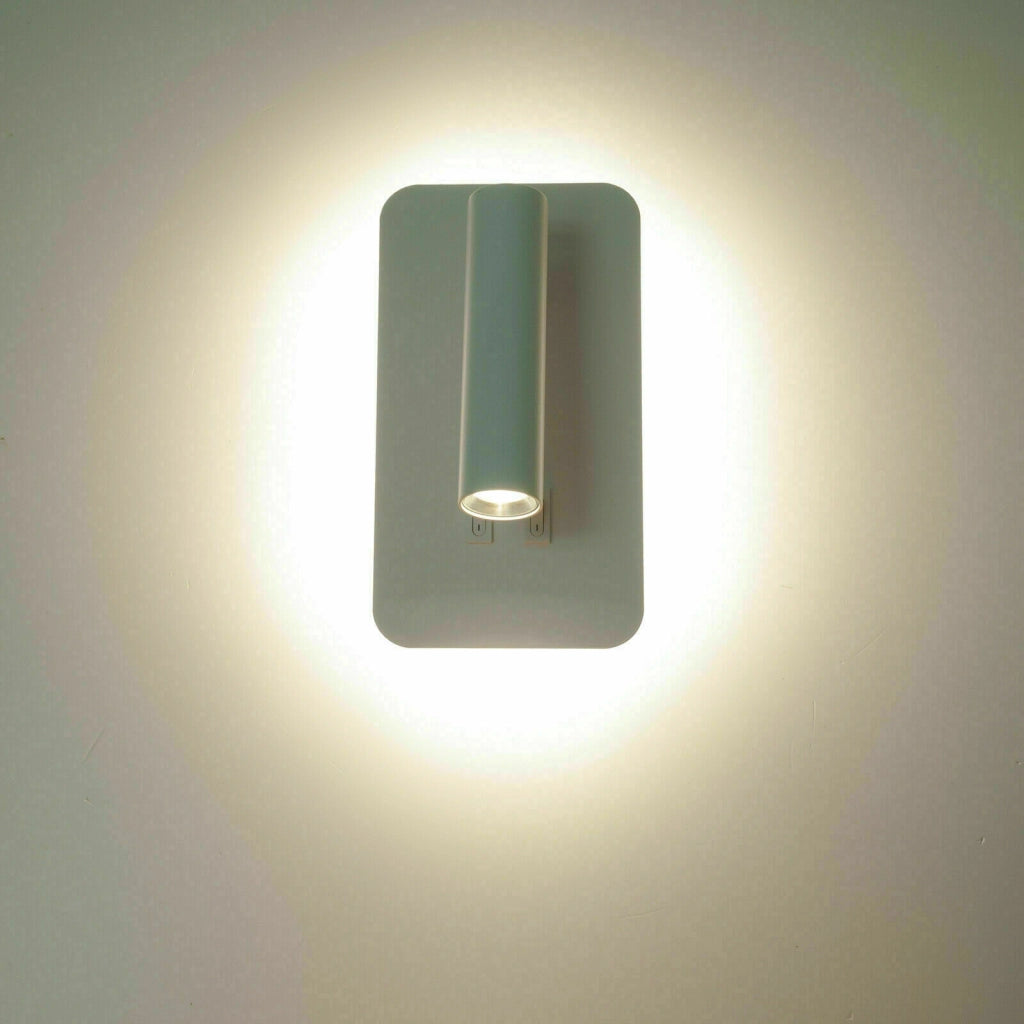 Lampada con doppio led da lettura da parete muro Applique da 6W orientabile per casa hotel b&b con luce bianca fredda 6500K