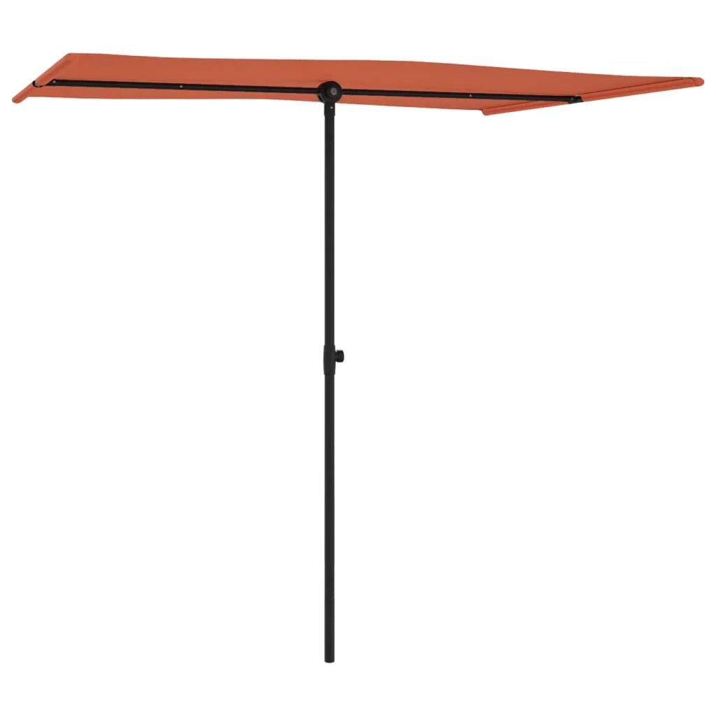 Ombrellone da esterno con palo in alluminio 2 x 1,5 m colore terracotta 02_0008230