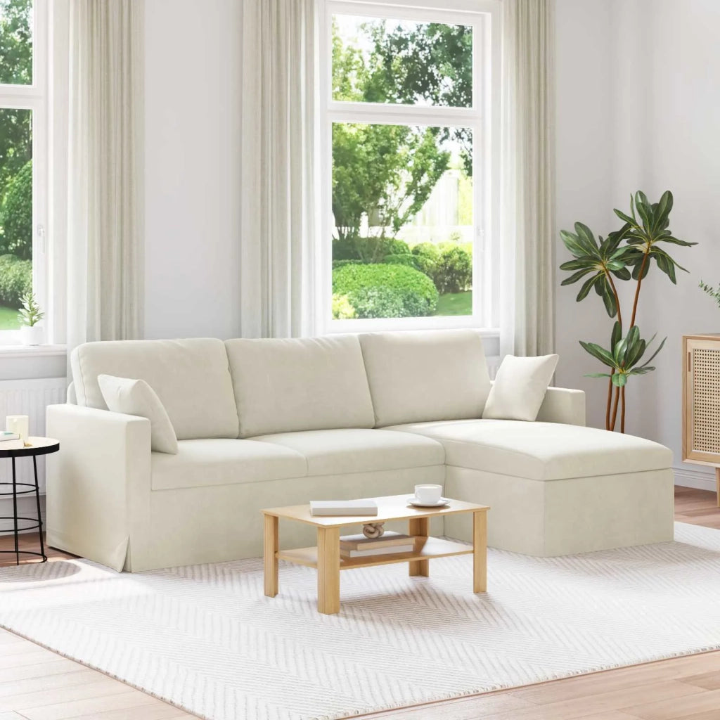 Divano Crema 228 x 134 x 80 cm Velluto 42024474