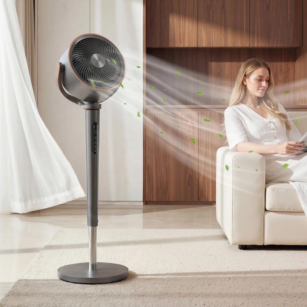 Ventilatore da pavimento silenzioso 20 dB ¨C zephmum ¨C oscillazione automatica 70¡ã+90¡ã, 12 velocit¨¤, luce LED, timer 12H