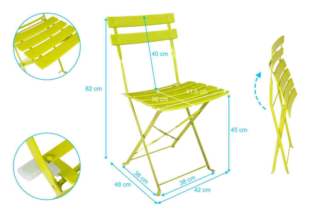 Set tavolo e sedie da giardino pieghevoli lime – Positano TRSP16PO