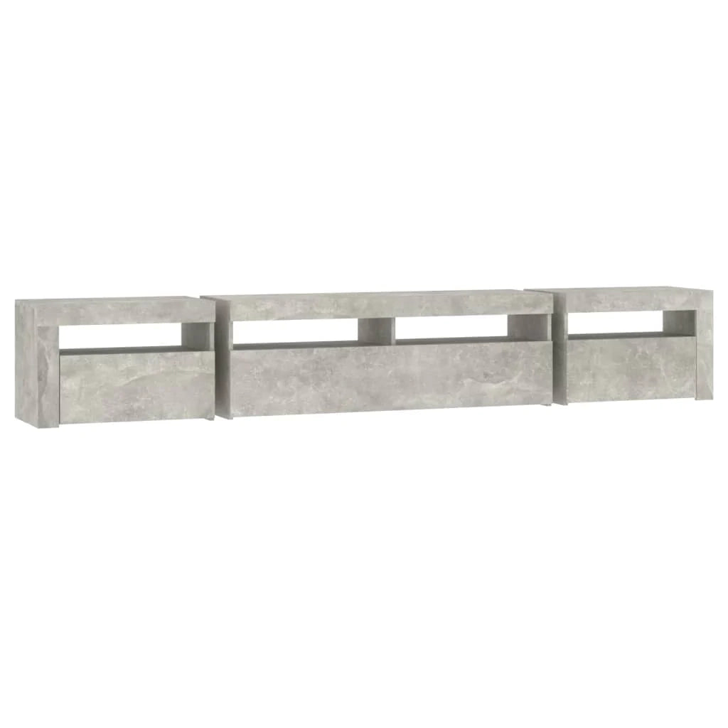 Mobile TV multimediale scaffale TV credenza mobile TV sala da pranzo soggiorno camera da letto con luci LED 240 x 35 x 40 cm grigio 02_0026566