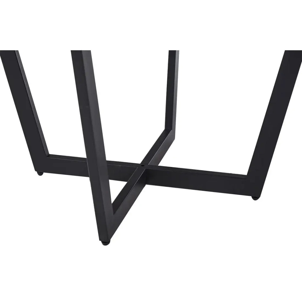 Tavolino basso rotondo CARMIN – Rovere invecchiato e metallo nero – Stile rustico