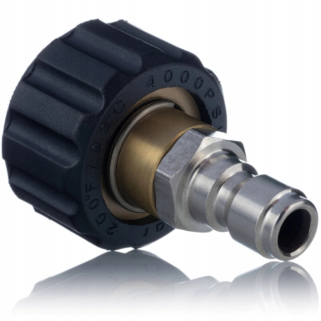 Adattatore M22 EASY!Lock a QC 1/4 – Compatibile con Idropulitrici Kärcher HD/HDS | Ottone + Acciaio, 200 Bar, 60°C