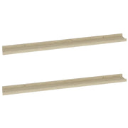 2 pz Mensole da Parete | Scaffali a Parete | Ripiano a parete Rovere Sonoma 100x9x3 cm